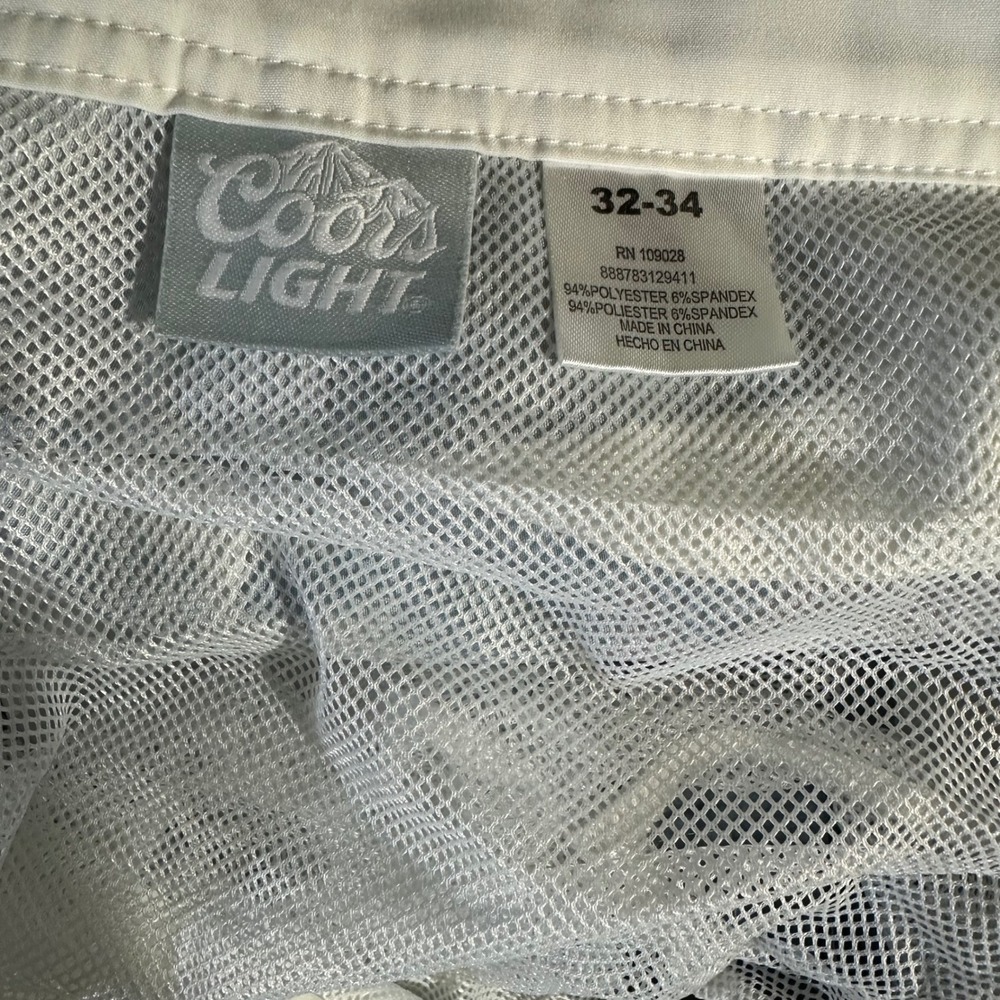 Coors Light Board Shorts Mens 32-34 Grey Beer Delivery Guy Graphic Swim Trunks - Picture 3 of 6